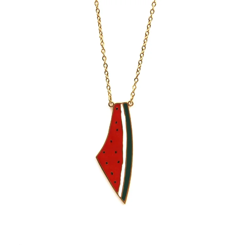 Best necklaces and pendants with opal and gold for a vibrant, luxurious contrast-Freedom Melon Necklace