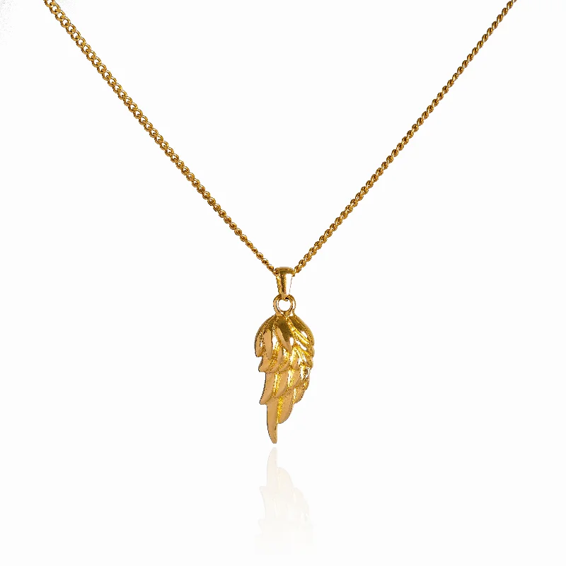 Best necklaces and pendants with butterfly wings for a delicate, graceful style-Wing Pendant Necklace - 18K Gold Plated