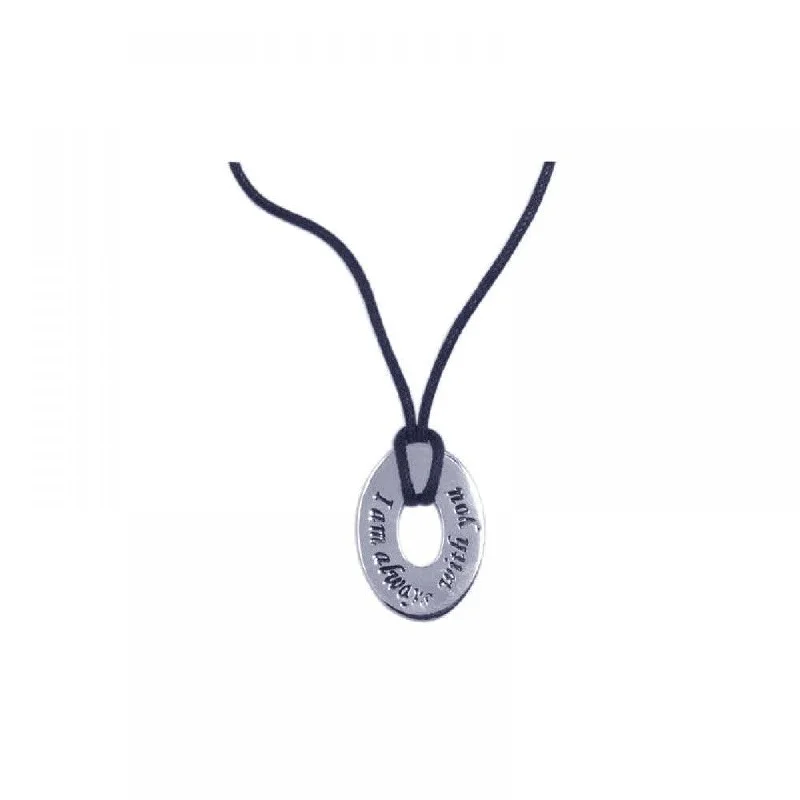 Beautiful necklaces and pendants with diamond halo settings for extra brilliance-Clearance-Silver 925 Rhodium Plated Medallion Pendant Necklace - STP00778