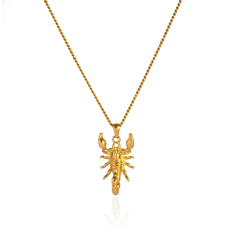 Stunning necklaces and pendants with birthstone pendants for a personal touch-Scorpion Pendant Necklace - 18K Gold Plated