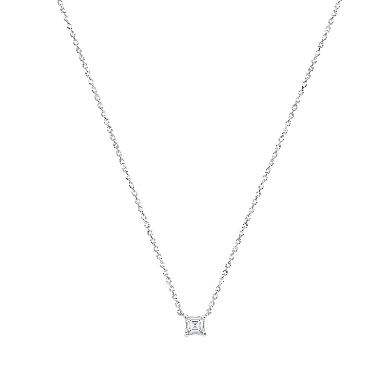 Best necklaces and pendants with rose gold for a warm and romantic appeal-14k Gold Asscher Cut Diamond Pendant Necklace