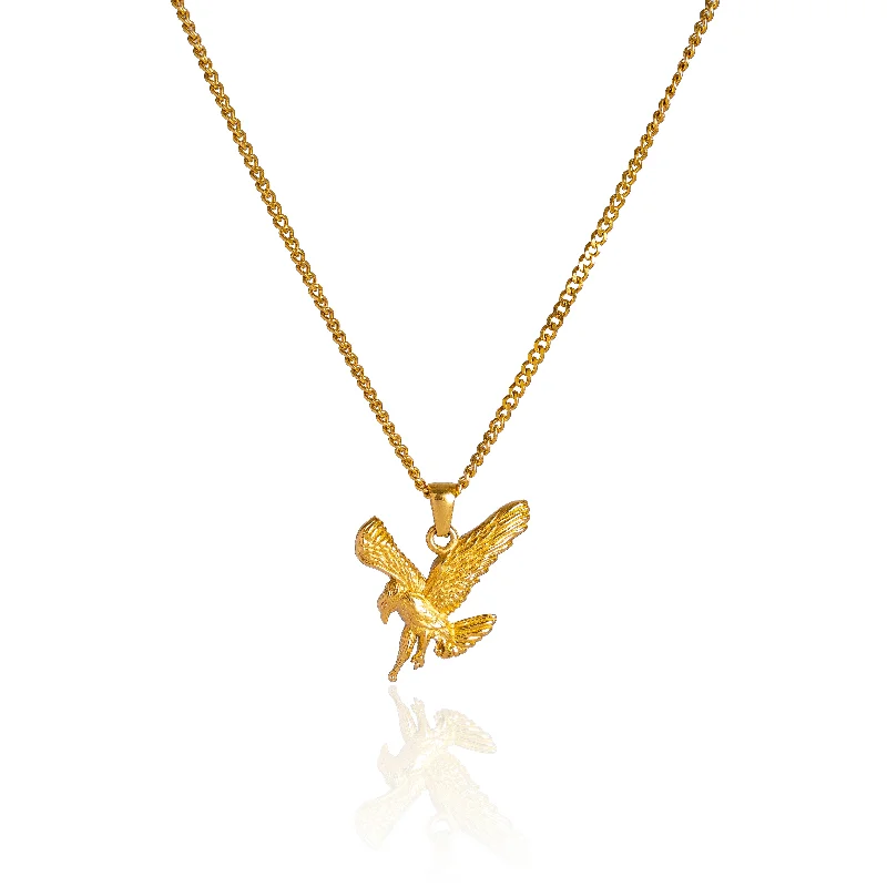 Beautiful necklaces and pendants with geometric shapes for a modern, artistic design-Eagle Pendant Necklace - 18K Gold Plated