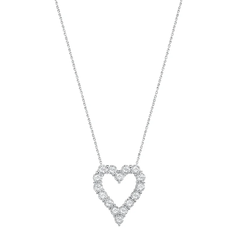 Necklaces and pendants with diamond pendants for a luxurious sparkling effect-14k Gold 1 Carat Round Diamond Heart Necklace