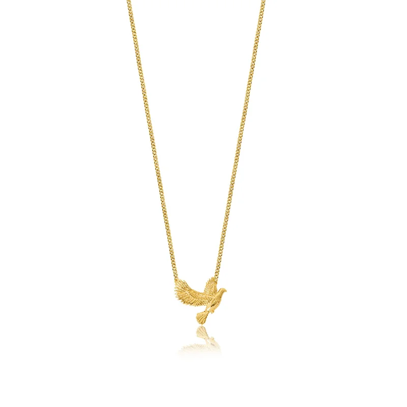 Unique necklaces and pendants with gemstones for a colorful and vibrant statement-Dove Pendant Necklace - Gold