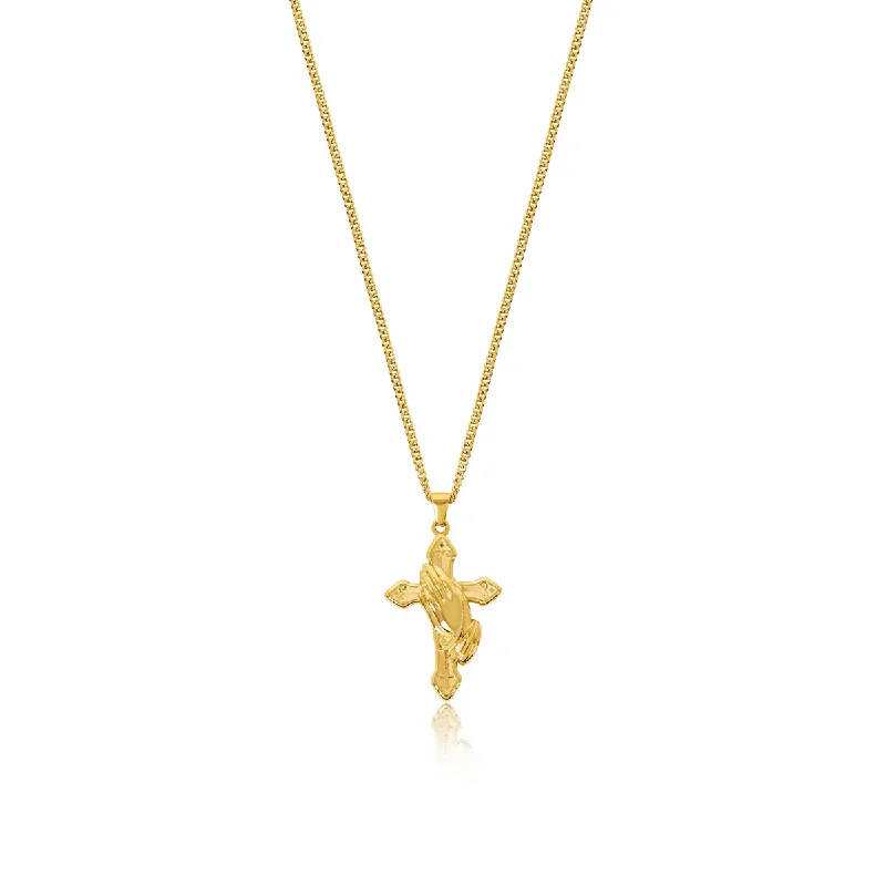 Unique necklaces and pendants with engraved messages for a sentimental gift-Faith Pendant Necklace - Gold