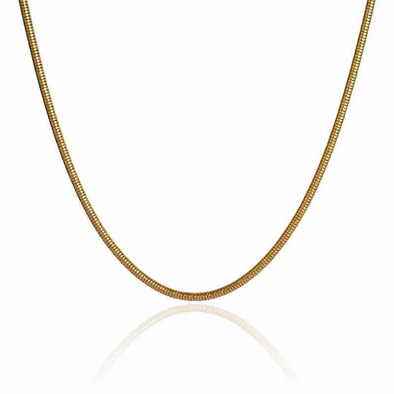 Best necklaces and pendants with glowing moonstone for an ethereal glow-Snake Chain Necklace - 18K Gold Plated