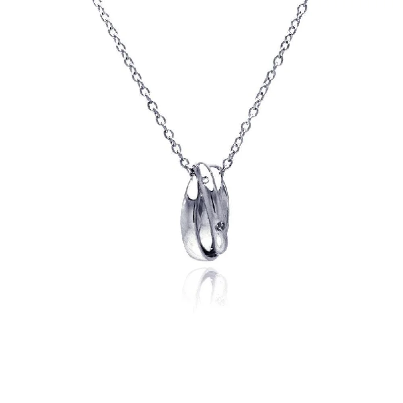 Necklaces and pendants with angel wing motifs for a spiritual, meaningful design-Silver 925 Clear CZ Rhodium Plated Fancy Cut Pendant Necklace - STP00348