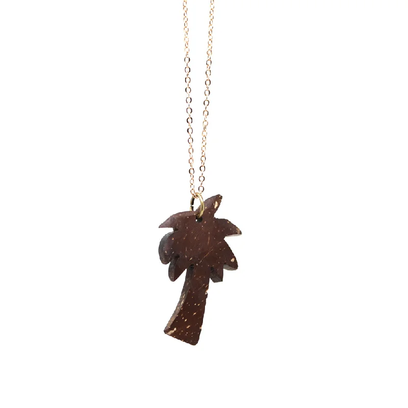 Personalized necklaces and pendants with initials for a customized and meaningful gift-Coconut Palm Tree Necklace