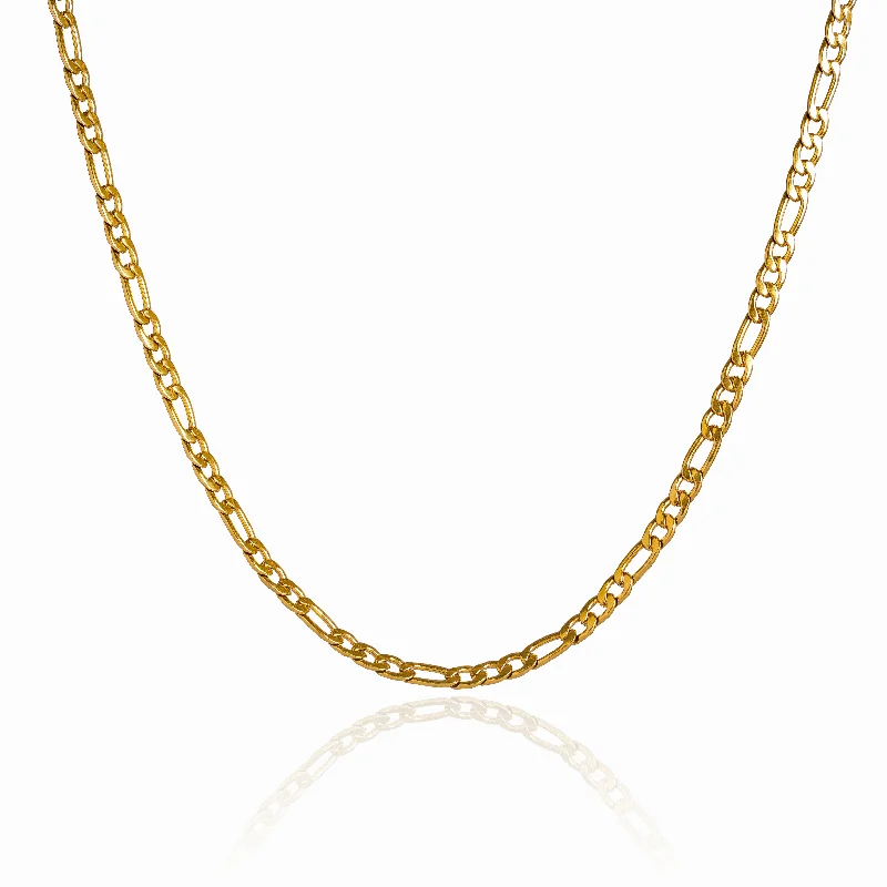 Elegant necklaces and pendants with infinity symbols for timeless designs-Figaro Chain Necklace - 18K Gold Plated