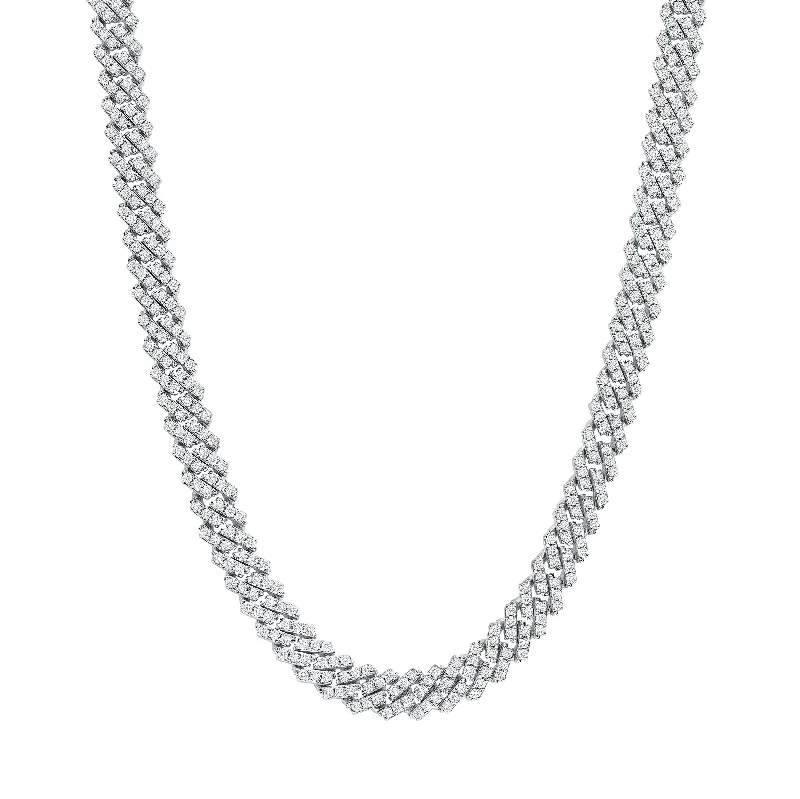 Beautiful necklaces and pendants with diamond halo settings for extra brilliance-Diamond Cuban Necklace - 14k Gold 10 Carat