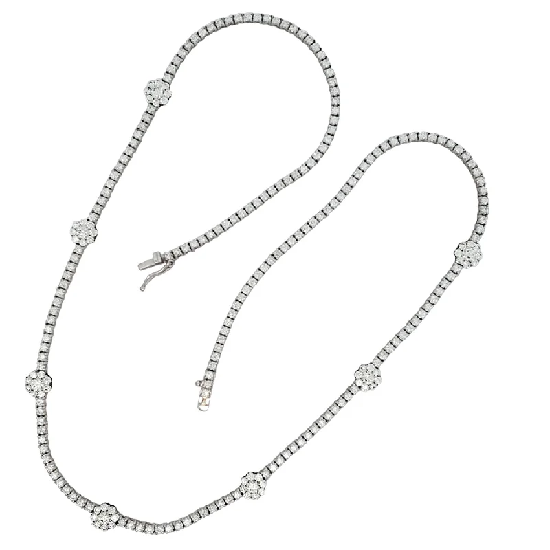 Best necklaces and pendants with intricate beadwork for a bohemian-inspired look-14k White Gold 6.24ct VS Diamond Necklace.