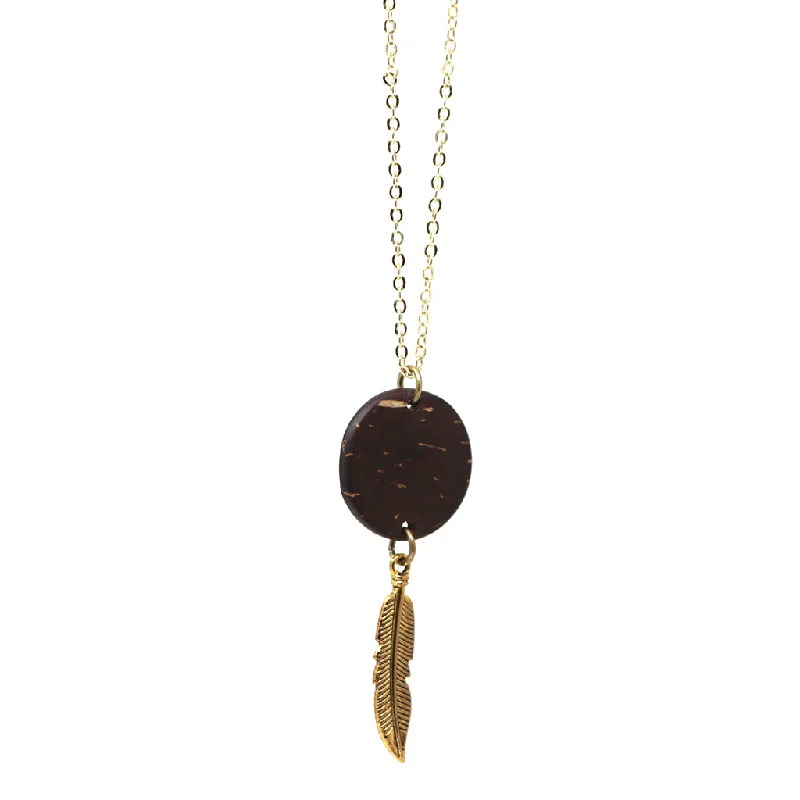 Stunning necklaces and pendants with sapphire gemstones for a luxurious blue hue-Coconut Feather Necklace