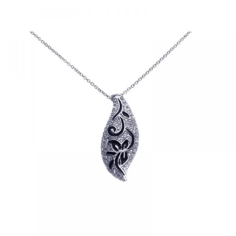 Necklaces and pendants with infinity love symbols for an eternal, romantic gesture-Clearance-Silver 925 Rhodium Plated Clear CZ Flower Pendant Necklace - STP00799