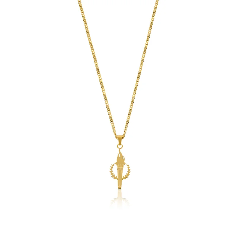 Best necklaces and pendants with silver chains for a sleek, timeless look-Torch Pendant Necklace - Gold