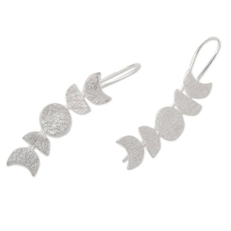 Drop Earrings for Shopping Trip -NOVICA Moon Time, Sterling silver drop earrings - 2*0.4