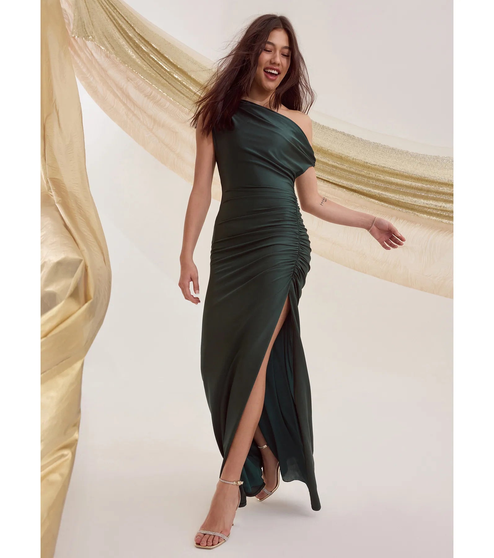 Black Dresses for Versatile -Stacy Off-Shoulder Slit Bodycon Formal Dress