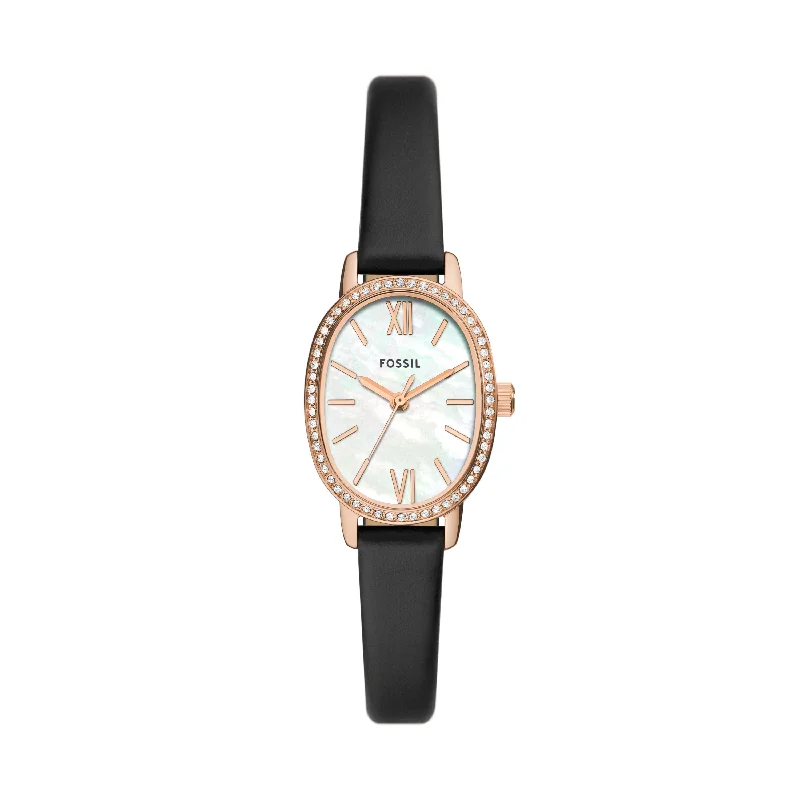 Classic leather strap watches for men with timeless design and durability -Fossil Women's Penny Three-Hand, Rose Gold-Tone Stainless Steel Watch