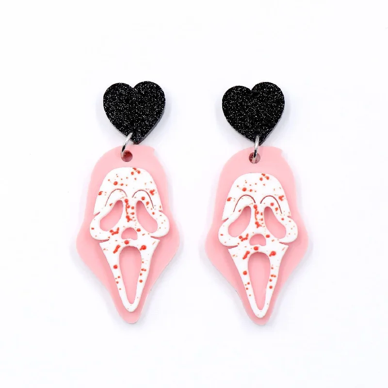 Drop Earrings for Mother's Day -Wholesale Halloween Grimace Pink Earrings