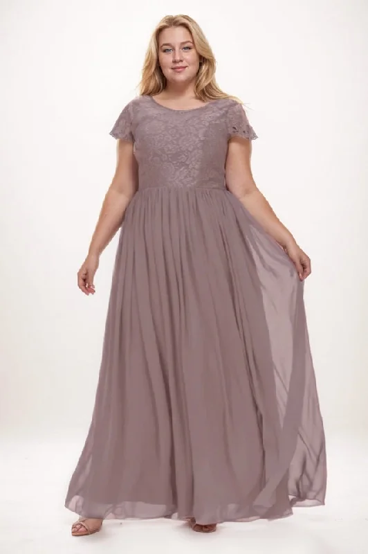 Tie-up Dresses for Decorative -A-Line Maxi Chiffon Bridesmaid Dress CB0764