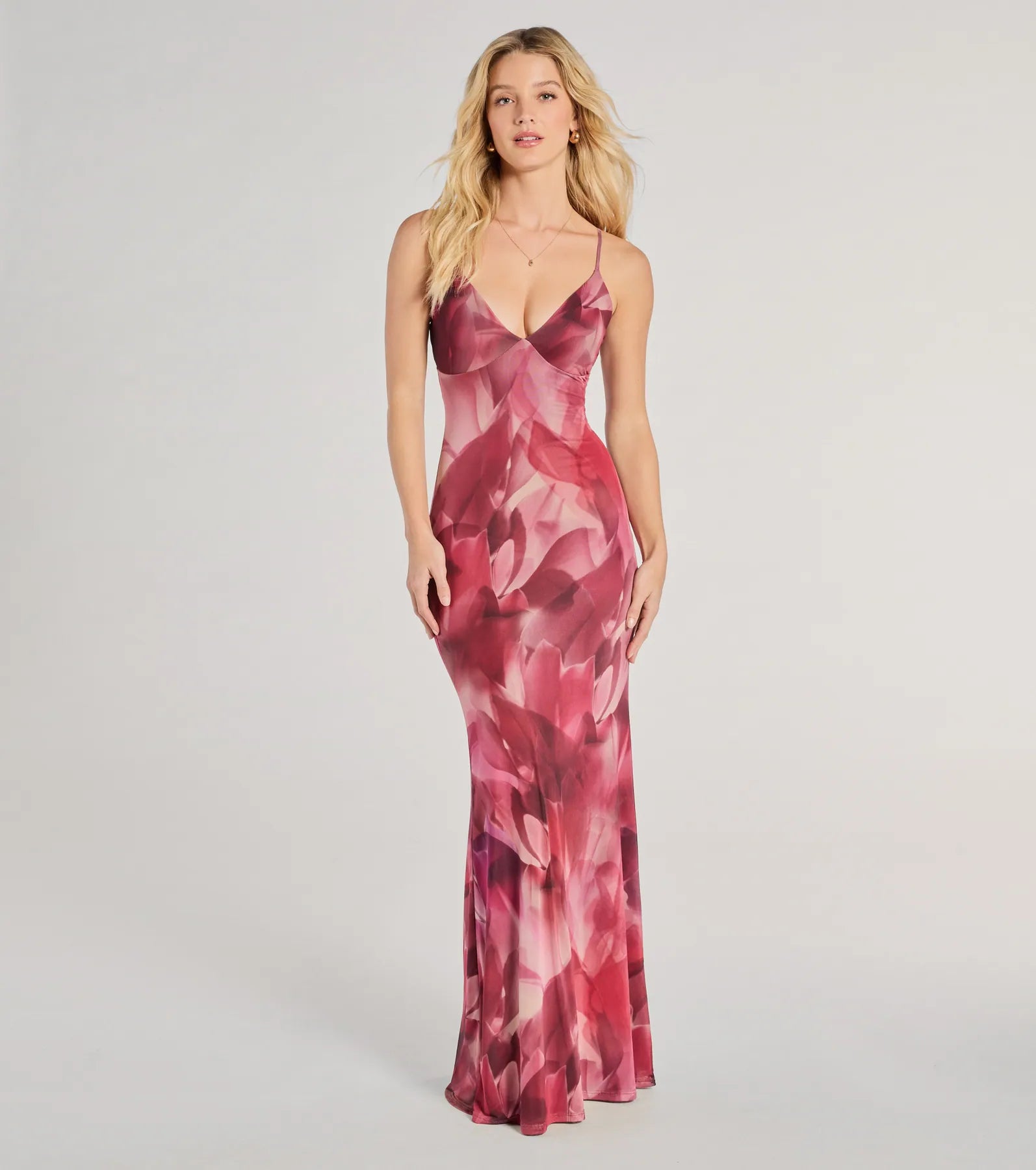 Evening Dresses for Formal Events -Paradise Beauty Floral Mesh Maxi Dress