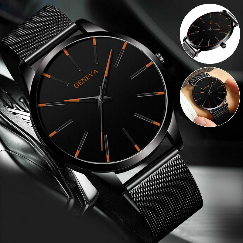 Luxury women’s watches with sapphire crystal and diamond detailing -Luxury Men's Quartz Watch Stainless Steel Analog Ultra Thin Waterproof Business