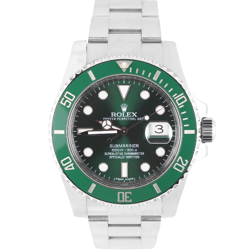 Smart fitness watches for women with step tracking and sleep monitoring -Rolex Submariner Date HULK Green Ceramic Stainless Steel 40mm 116610 LV Watch