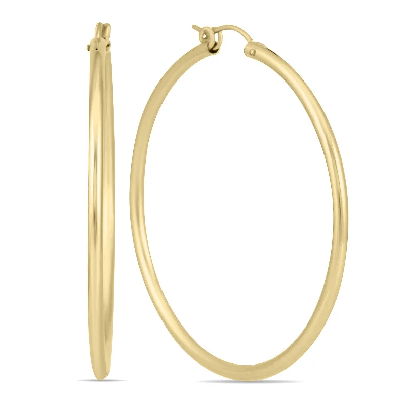 Drop Earrings with Keyhole Designs -14K Yellow Gold Filled Hoop Earrings 50Mm