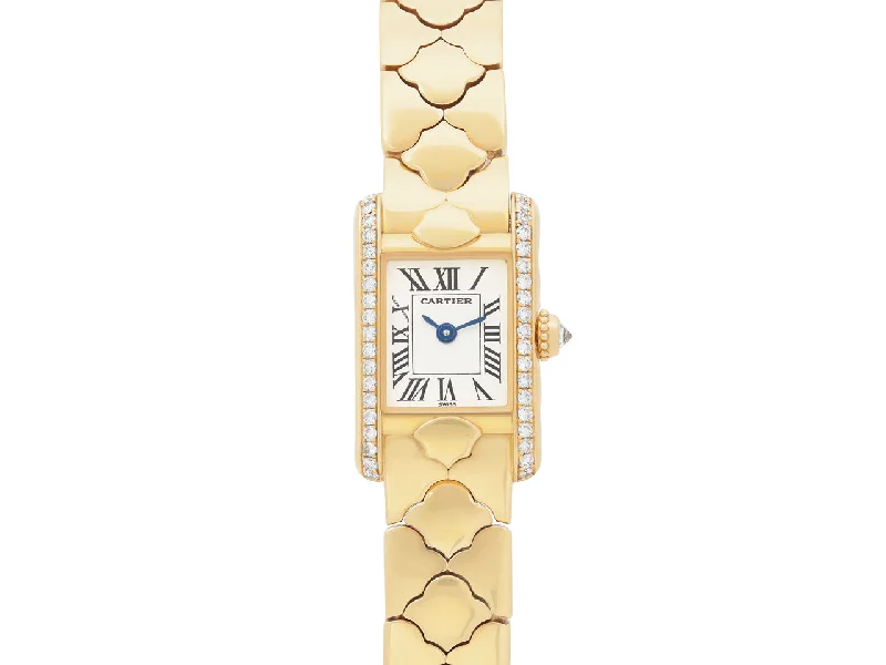 Smartwatches with fitness tracking for men with advanced health features -Cartier 'Tank Mini' Diamond Watch in 18K Gold