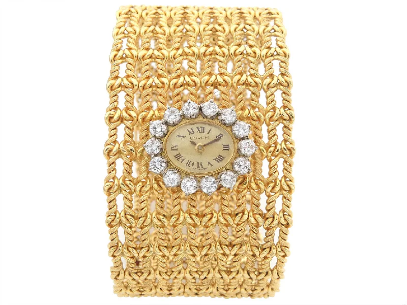 Luxury women’s watches with sapphire crystal and diamond detailing -Vintage Corum Ladies Diamonds Watch in 18K Gold