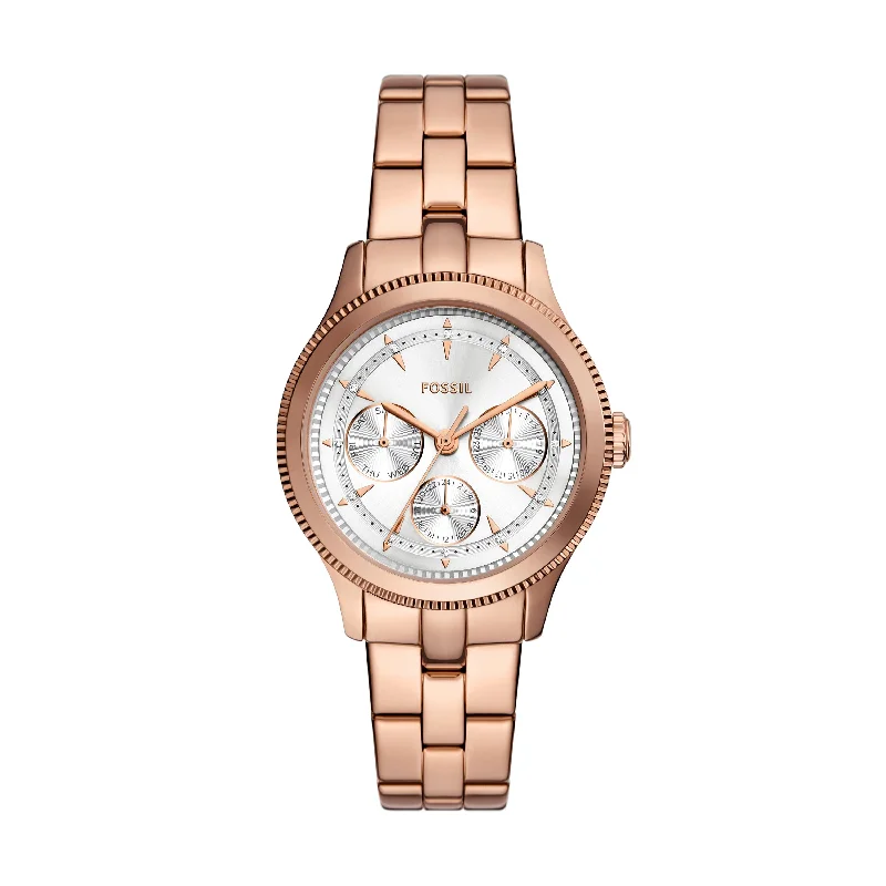 Women’s watches with interchangeable straps for customizable style options -Fossil Women's Brynn Multifunction, Rose Gold-Tone Stainless Steel Watch