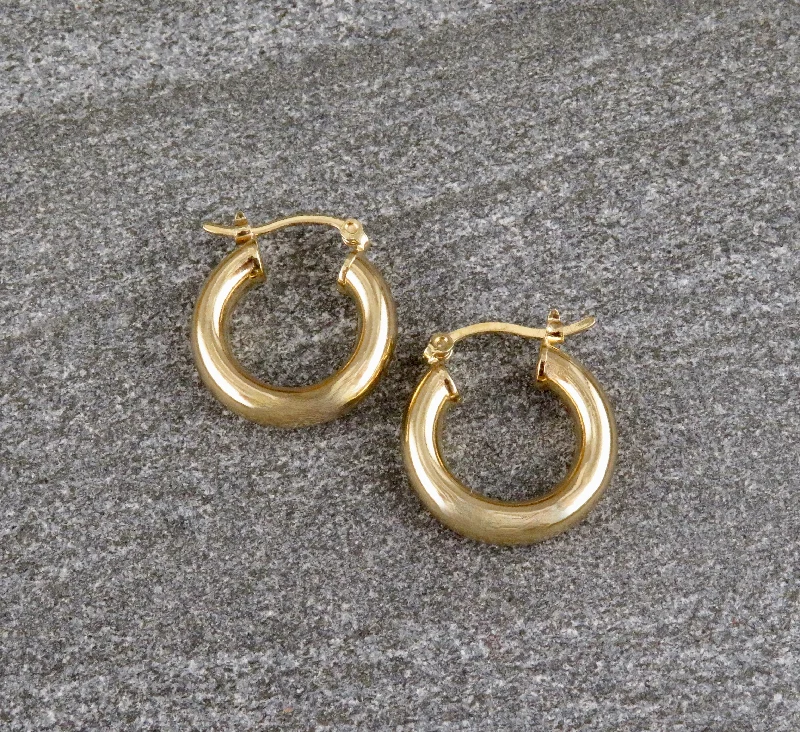 Drop Earrings for Everyday Glamour -Gold Filled Latched Hoop Earrings - Small