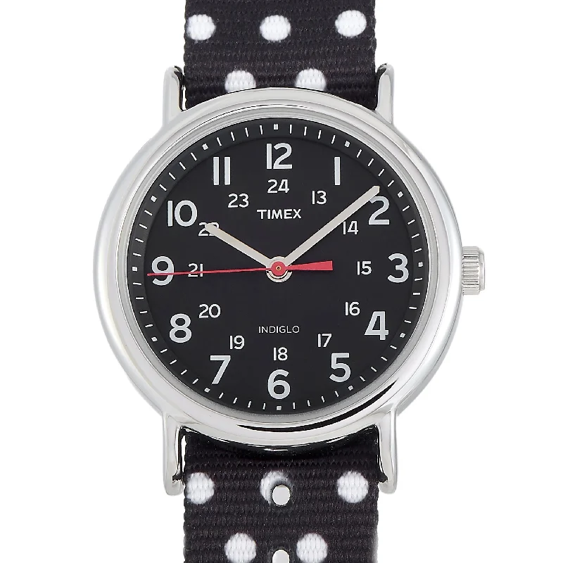 Casual sports watches for men with water resistance and comfortable straps -Timex Weekender Black Polka Dot Watch TW2R63000