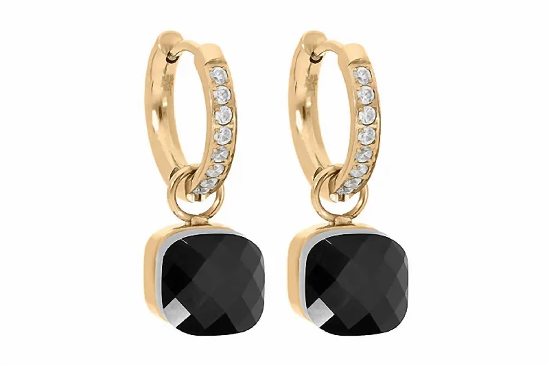 Round Drop Earrings for Classic -Women's Firenze Deluxe Earrings In Jet