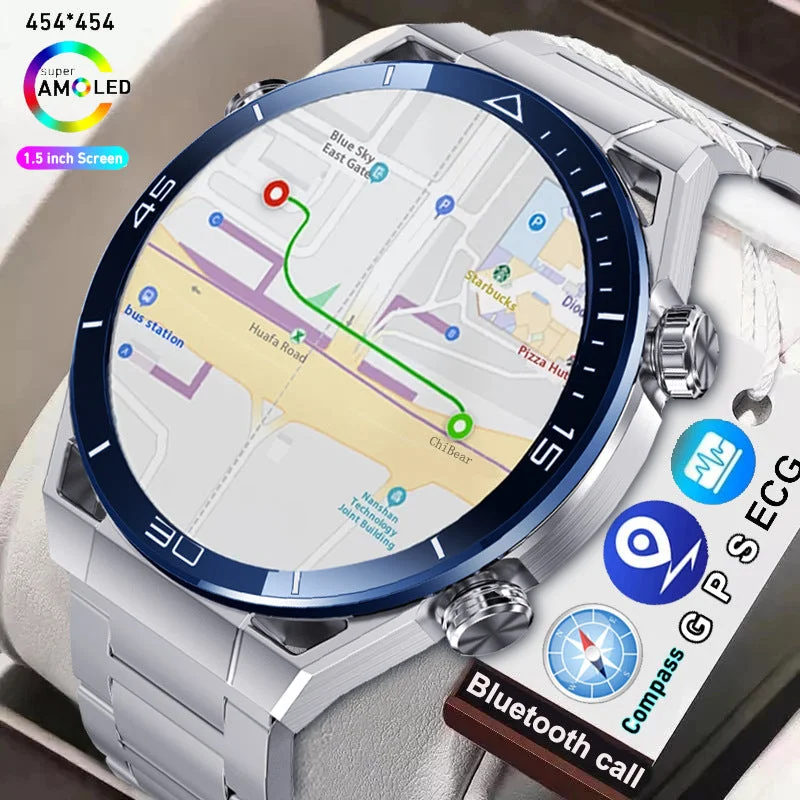 Luxury stainless steel watches for women with refined design and versatile wear -ECG PPG Bluetooth Calling Compass GPS Wireless Charger Smart Watch