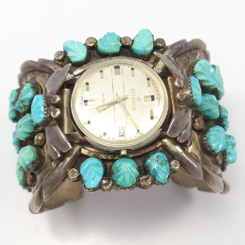 Designer watches for men with unique dials and high-end craftsmanship -1960s Turquoise Watch Cuff