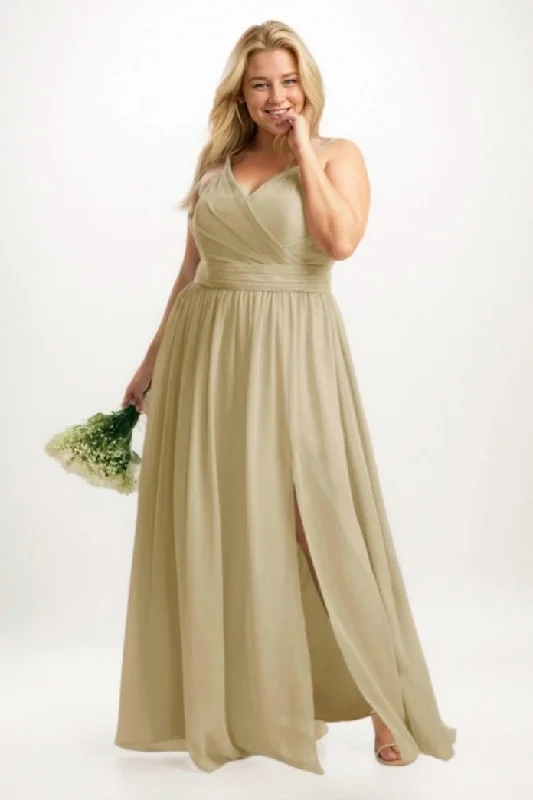 Tiered Dresses for Voluminous -A-Line Maxi Chiffon Bridesmaid Dress CB0757