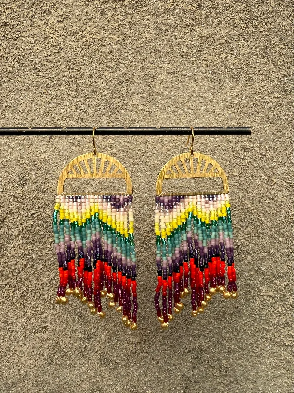 Drop Earrings for School Uniform -Sunlit Wave Fringe Earrings (multiple options)