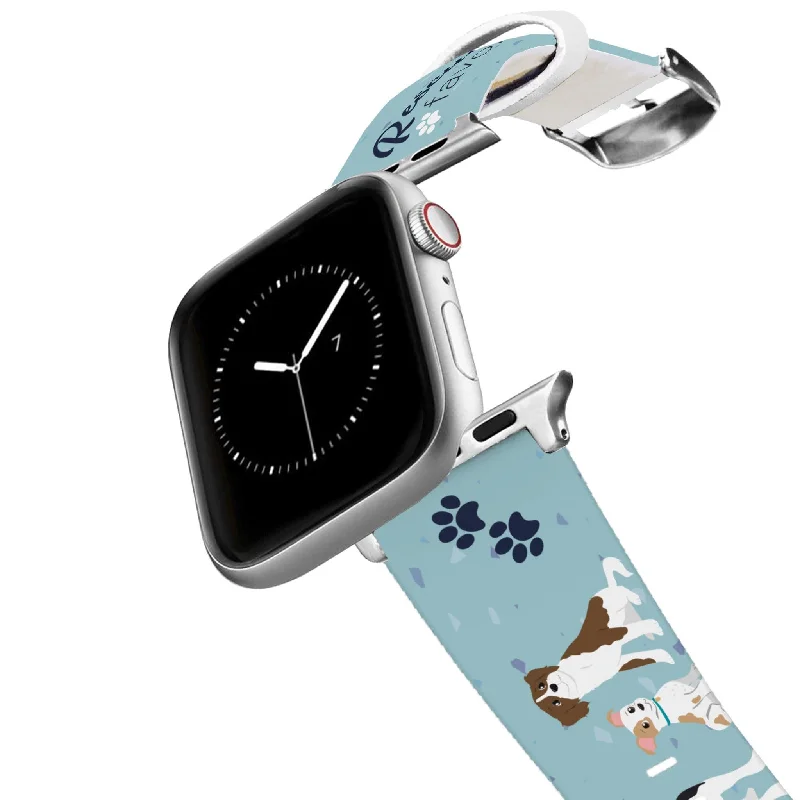 Luxury diamond watches for women with sparkling accents for glamorous look -Silver Rescue is my Favorite Breed Apple Watch Band