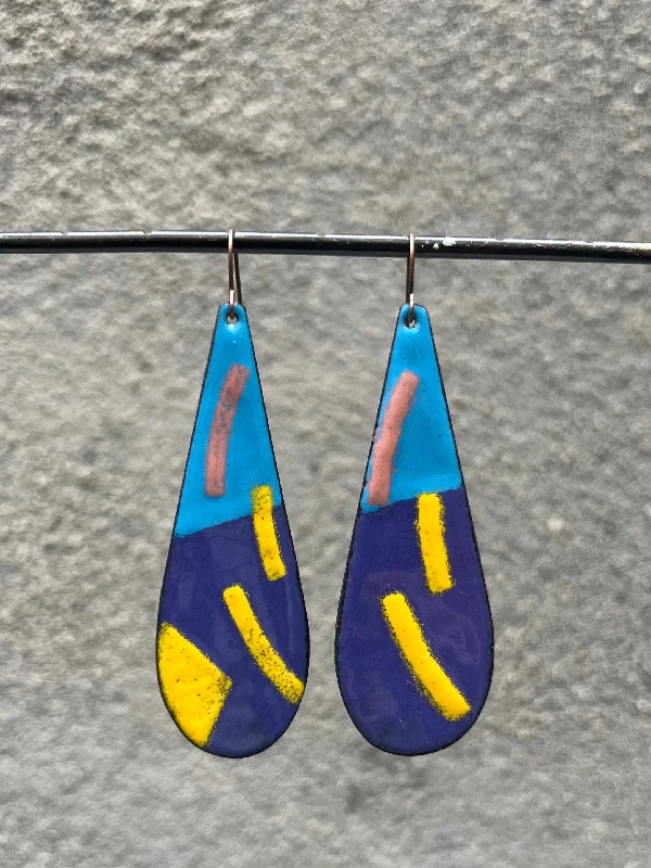 Pearl Drop Earrings for Elegance -Teardrop Enamel Earrings