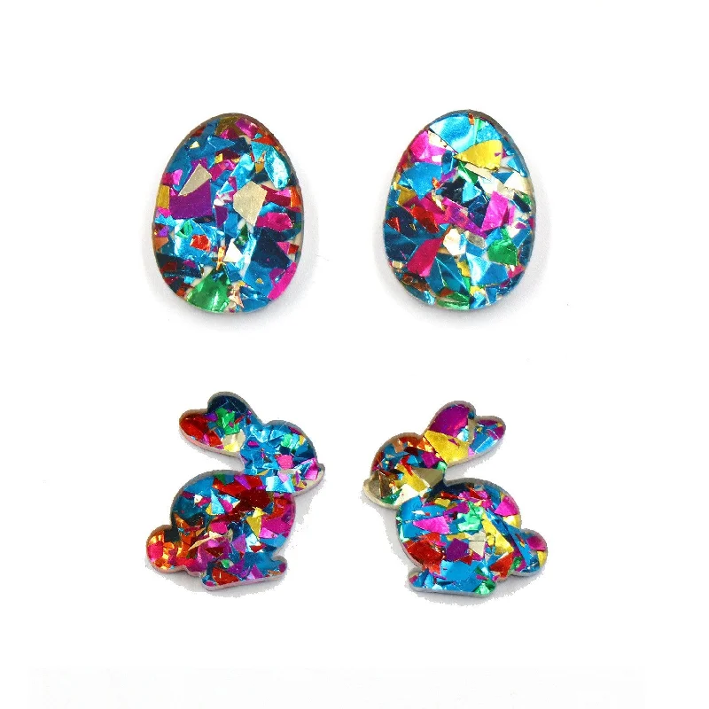 Drop Earrings with Enamel Coating -Wholesale Summer New Easter Egg Bunny Cute Cartoon Earrings