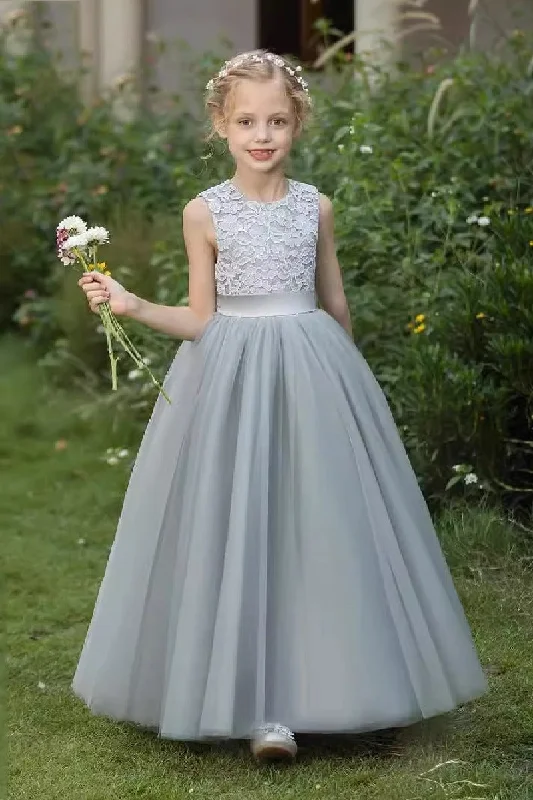 Animal Print Dresses for Fun -A-Line/Princess Scoop Neck  Tulle Flower Girl Dresses With Sash/Bow 797915415325