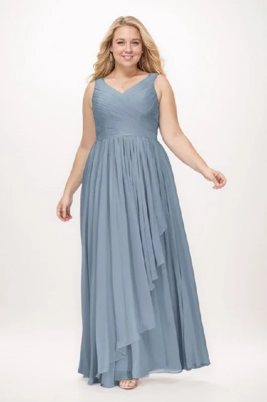 Nylon Dresses for Stretchable -A-Line Maxi Chiffon Bridesmaid Dress CB0768