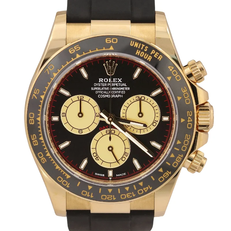 Designer watches for women with luxury accents and statement designs -MINT 2024 Rolex Daytona Gold Oysterflex PAUL NEWMAN 18K Gold 126518 LN Watch BOX