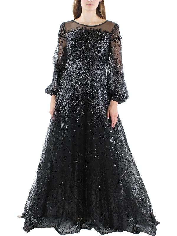 Fashionable Dresses for Style -Womens Sequined Maxi Evening Dress