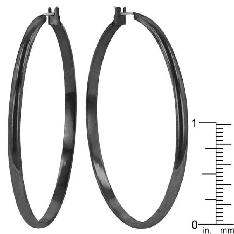 Short Drop Earrings for Subtle -Versatile Classic Hoop Earrings With Black Tone Perfect For Any Occasion - 55.2 (mm) X 54.2 (mm) X 2.1 (mm)