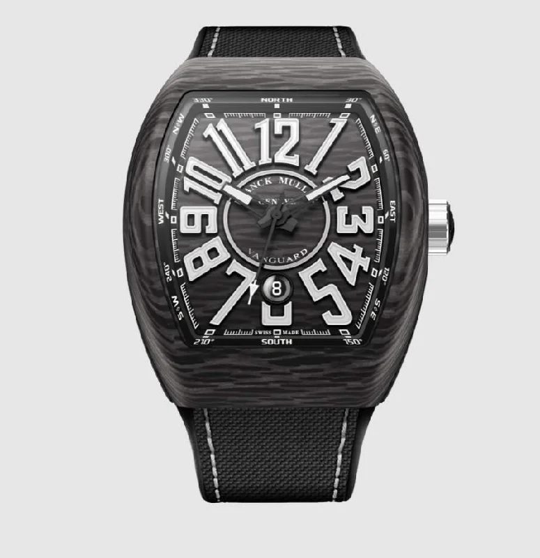 Classic white dial watches for men with minimalist design and timeless appeal -FRANCK MULLER VANGUARD WATCH