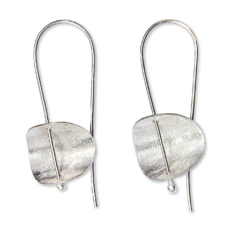 Small Drop Earrings for Delicate -Handmade Sterling Silver Urban Minimalism Earrings (Indonesia)