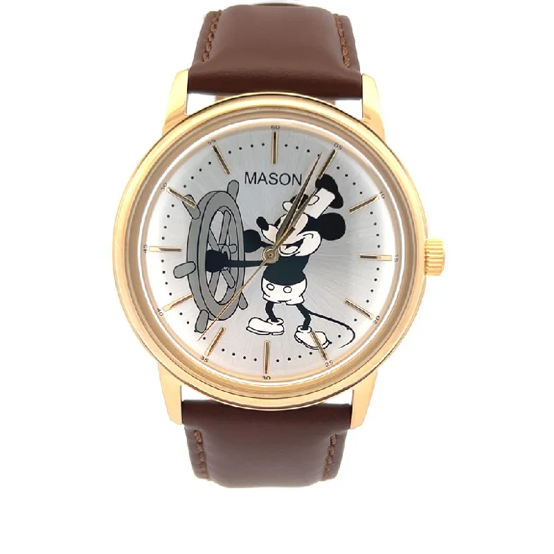 Solar-powered watches for women with eco-friendly design and long battery life -Gold Tone Mickey Mouse Watch by Mason