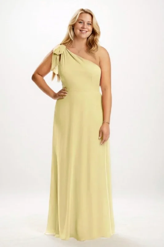 Flared Dresses for Retro -Sheath-Column Maxi Chiffon Bridesmaid Dress CB0758