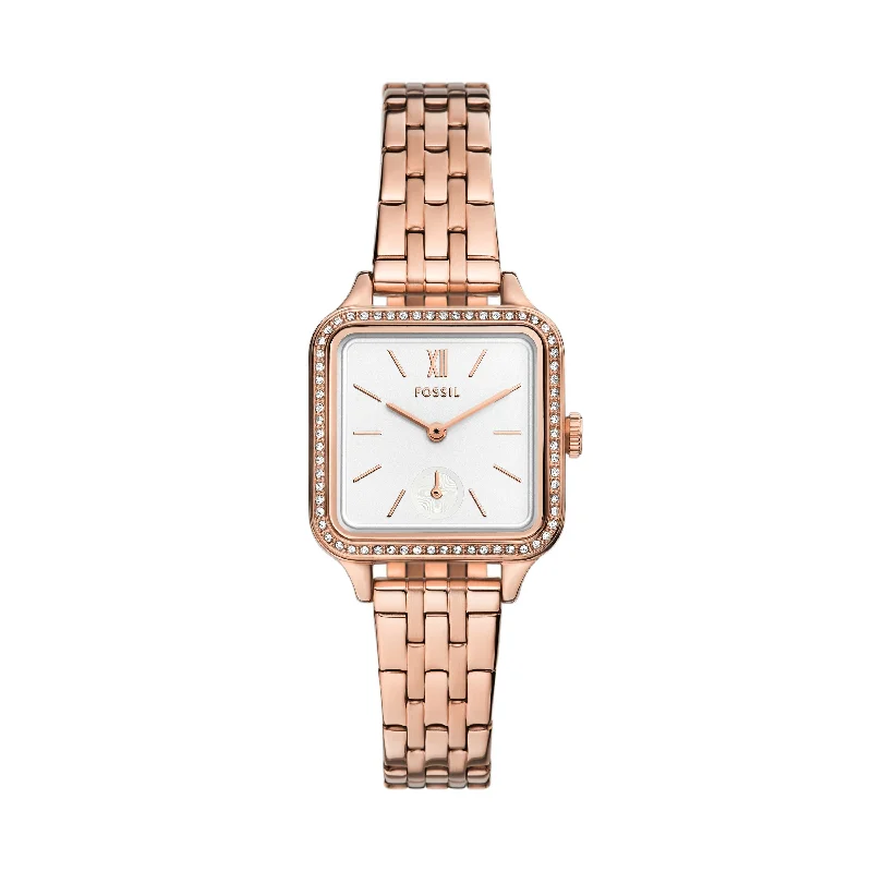 Fashionable smartwatch for women with customizable bands and sleek interface -Fossil Women's Colleen Three-Hand, Rose Gold-Tone Stainless Steel Watch